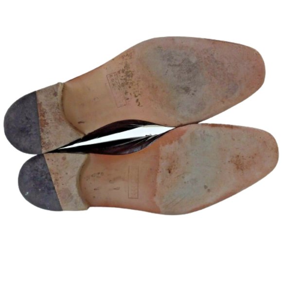 Fratelli Rossetti Estate Loafers Dress Shoe Apron Toe Brown Leather Italy Made - Picture 10 of 12